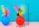 Cat Toys: Balls with Feathers and Rattles (5 pcs.) (Capsboard, 4 cm)