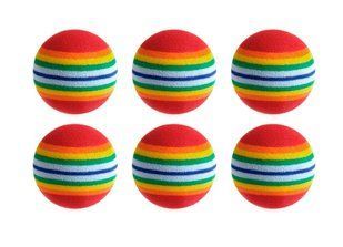Іграшка для кішок Райдужні м'ячі 6 шт CAPSBOARD 3.5 см 100005 фото