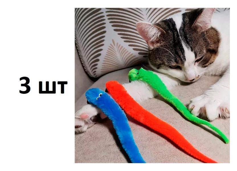 Cat toy: Teaser magic worm, 3 pcs, 22 cm, CAPSBOARD WORM