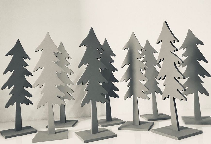 Wooden Christmas tree on a CAPSBOARD TREE stand (30 cm)