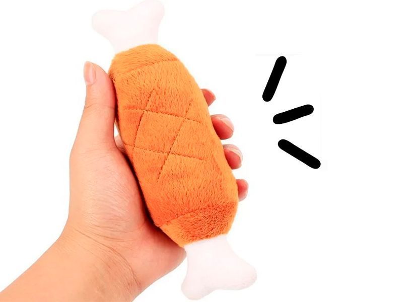 CAPSBOARD Plush Dog Toy Bone with Squeaker, 17 cm