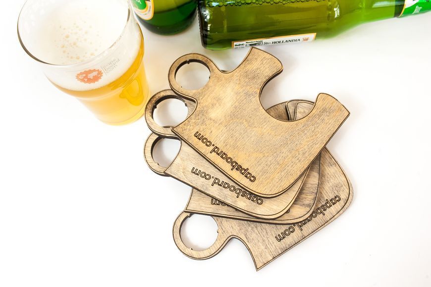 Set of 4 coasters for beer mugs CAPS BEER
