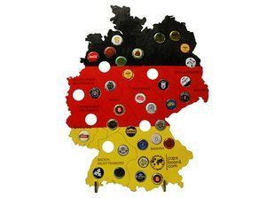 Beer Cap Bank Map of Germany 49 x 37 cm Capsboard Germany Colored