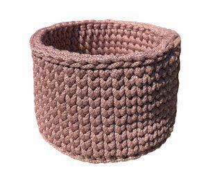 Knitted storage basket 17 x 17 x 12 cm CAPSBOARD pink