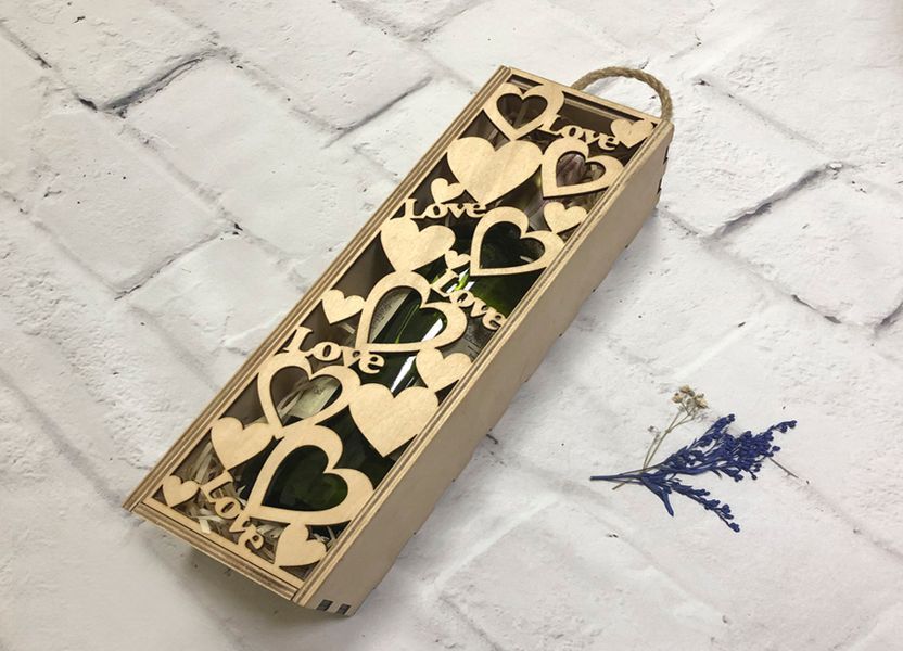 Коробка для пляшки із фанери 34 x 10 x 10 см LOVE IS CAPSBOARD 245000 фото