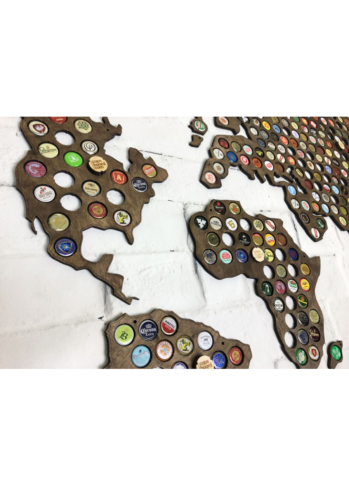 Доска для пивных крышек Карта мира CAPSBOARD WORLD BIG DARK