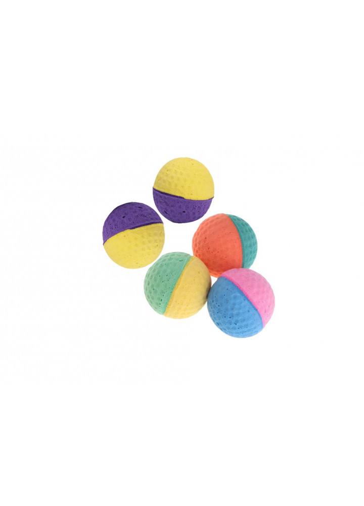 Игрушки для кошек Разноцветные прорезиненные мячики 5 шт CAPSBOARD 4 см