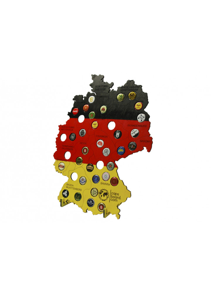 Копилка для пивных крышек Карта Германии 49 х 37 см CAPSBOARD GERMANY COLORED