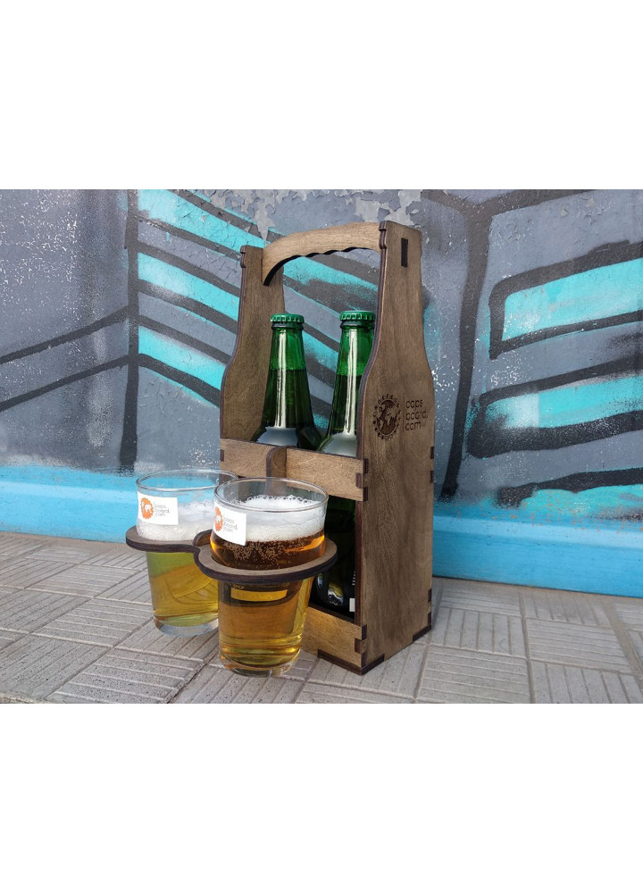 Подарочные пивные бокалы 2 шт с ящиком под пиво BEER BOX CAPSBOARD